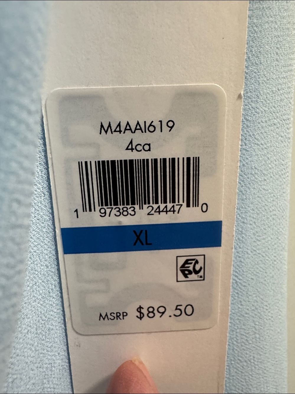 Calvin Klein Pale Blue V-Neck Long Sleeve Blouse - Picture 7 of 8